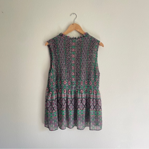 Rose and Olive Purple and Green Flowy Tank - Picture 3 of 6